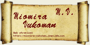 Miomira Vukoman vizit kartica